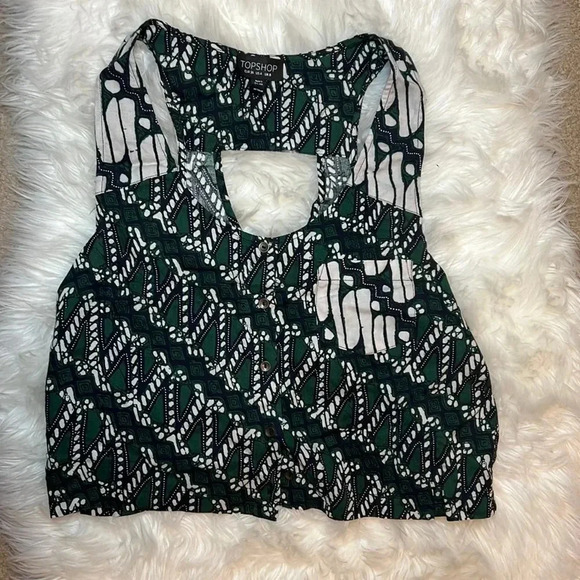 Topshop sleeveless button down tank top Size 4 - Picture 1 of 5